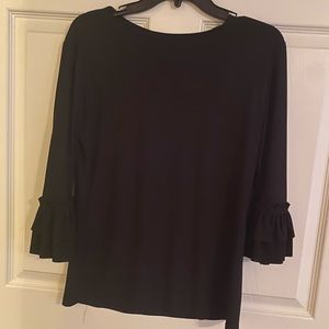 Black ruffle shirt!